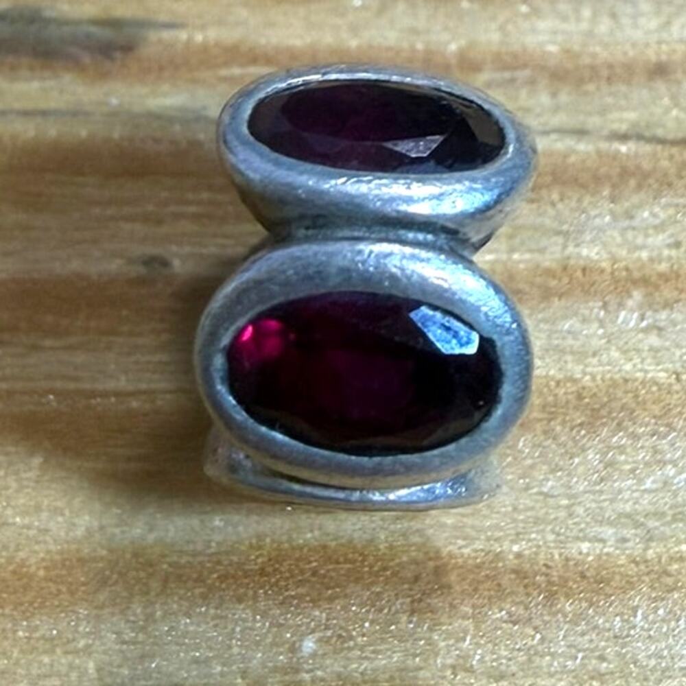 Pandora 790311SRU Oval Lights Synthetic Ruby Charm 925 ALE Sterling Retired